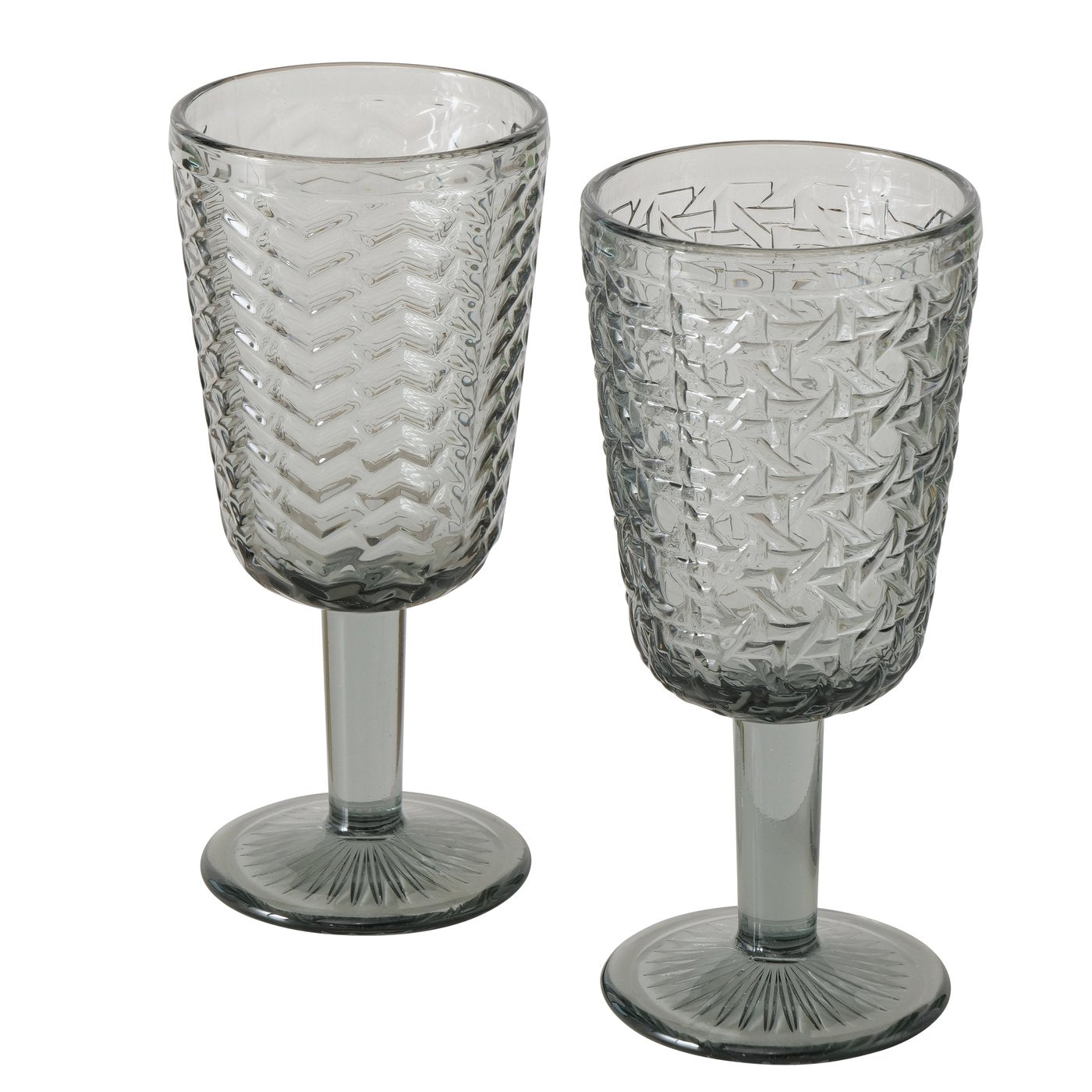 Weinglas Set in grau mit MusterRelief 2 Variantenset Muster von Boltze – Enni´s Shop