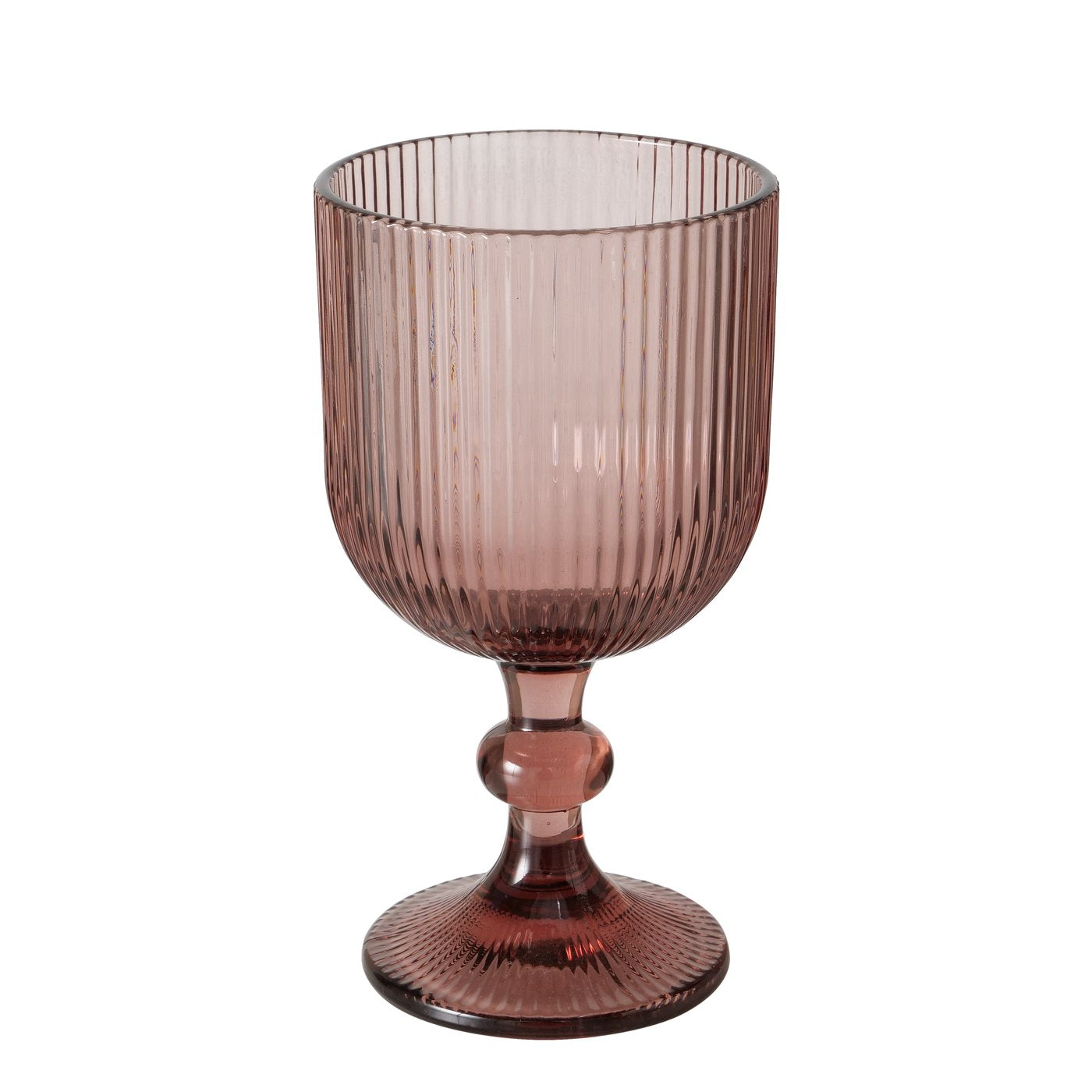 Weinglas mit Rillen-Relief Dunkelrosa von Boltze Modernes Wein Glas