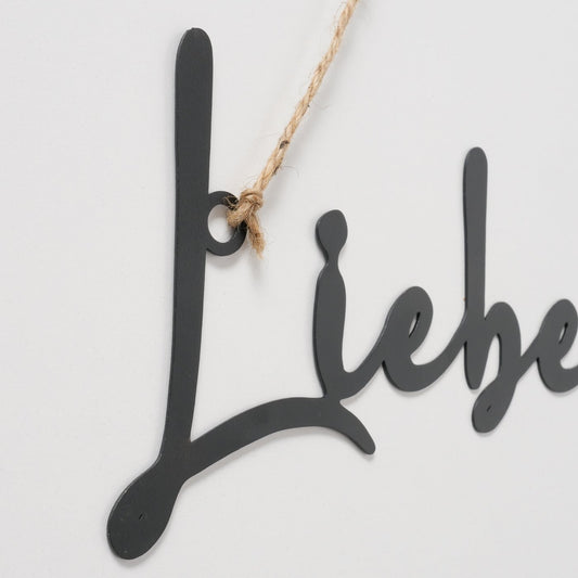 Metal lettering for hanging "Liebesnest Kuschelzone" by Boltze - Decoration Bedroom Love
