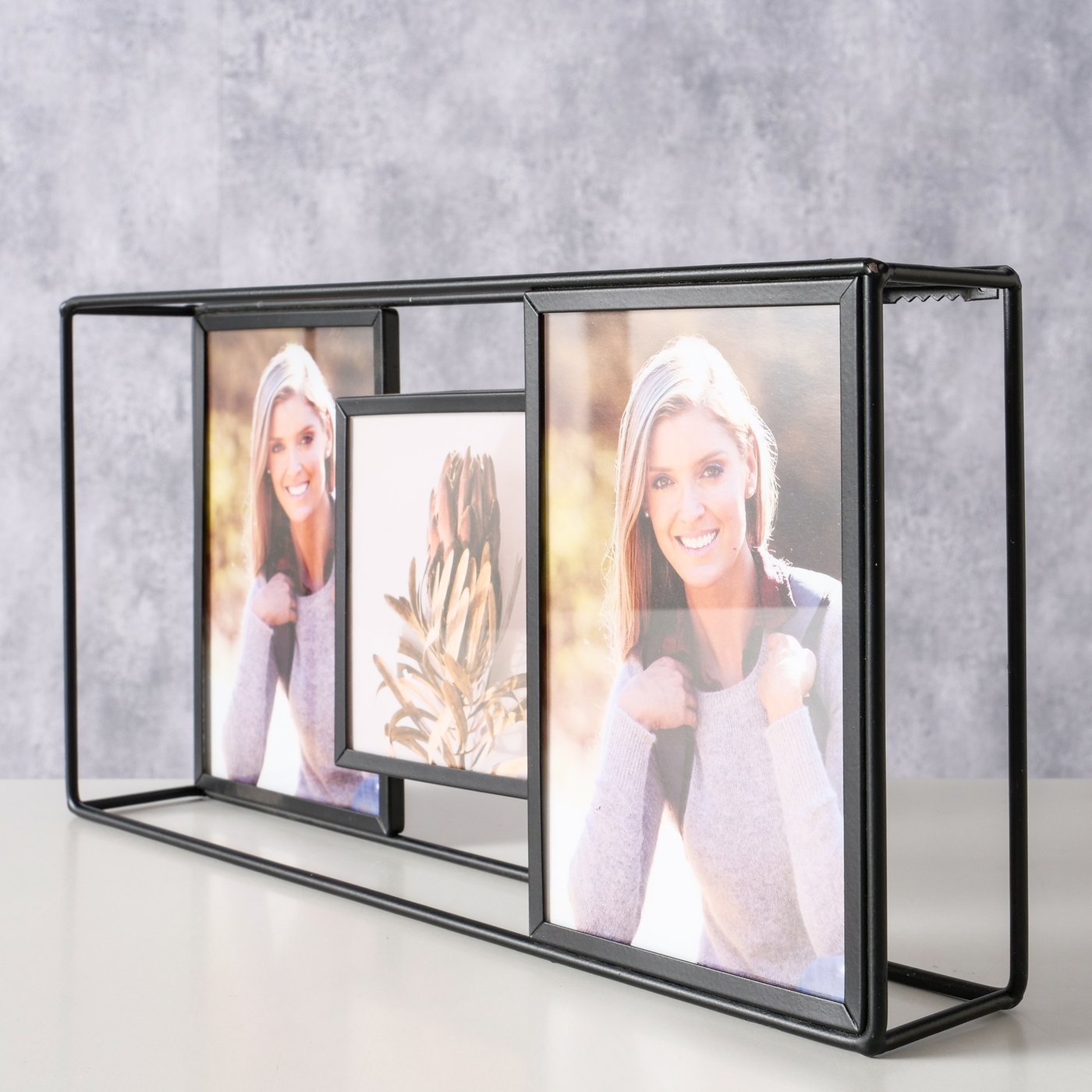 Bilderrahmen aus Metall Format 10x15 für 3 Bilder von Boltze - Foto Geschenkidee
