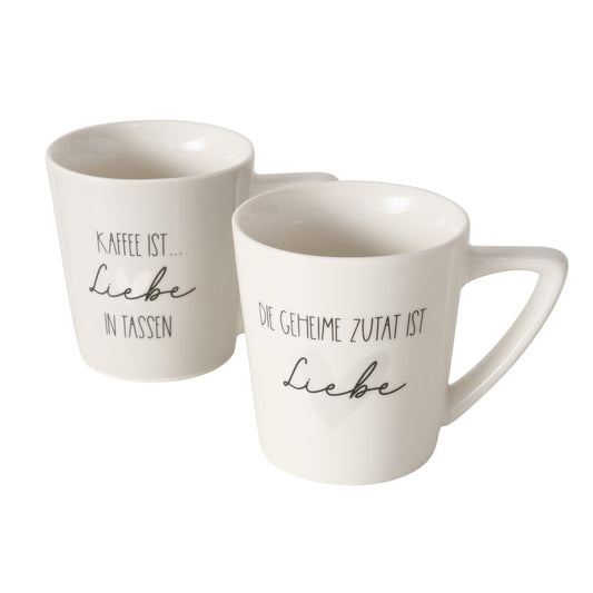 Becher als Geschenkidee "Kaffee ist Liebe/Geheimzutat Liebe" von Boltze