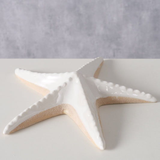 Dekoaufsteller Seestern " Shelby " aus Porzellan - weiß von Boltze - Maritime Dekoration