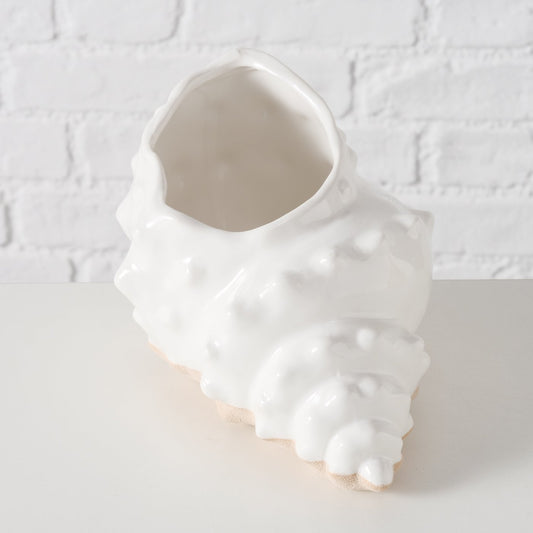 Vase " Shelby " aus Porzellan Muschel Vase - weiß von Boltze - Maritime Dekoration