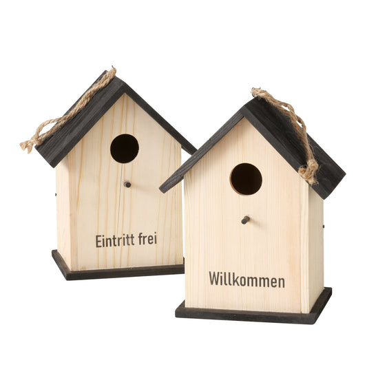 Vogelhaus aus Holz " Eintritt frei / Willkommen " von Boltze Garten Modern