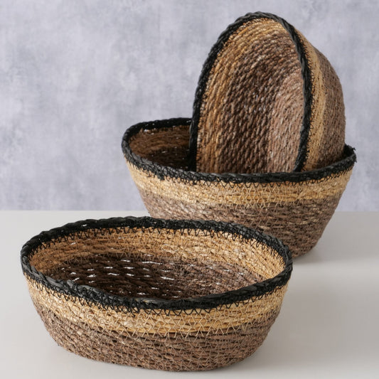 Körbe aus Seegras oval 3er-Set von Boltze Setpreis Moderne Ablage