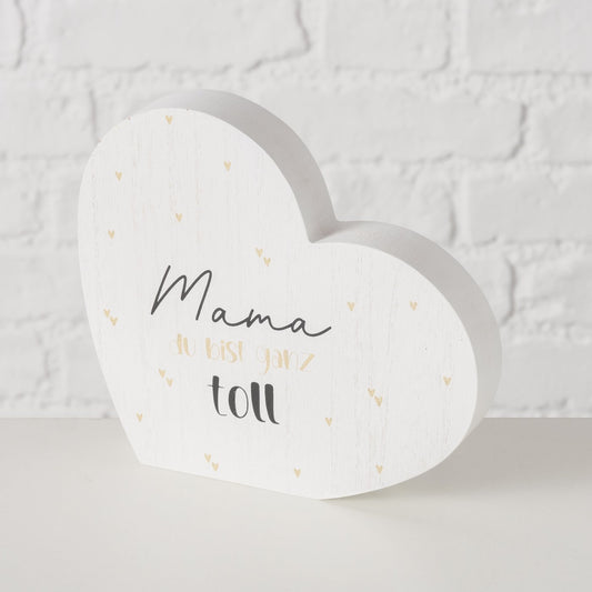 Herz aus Holz mit Spruch Mama/Papa als Geschenkidee von Boltze - Muttertag Vatertag ganz tolle Mama Bester Papa