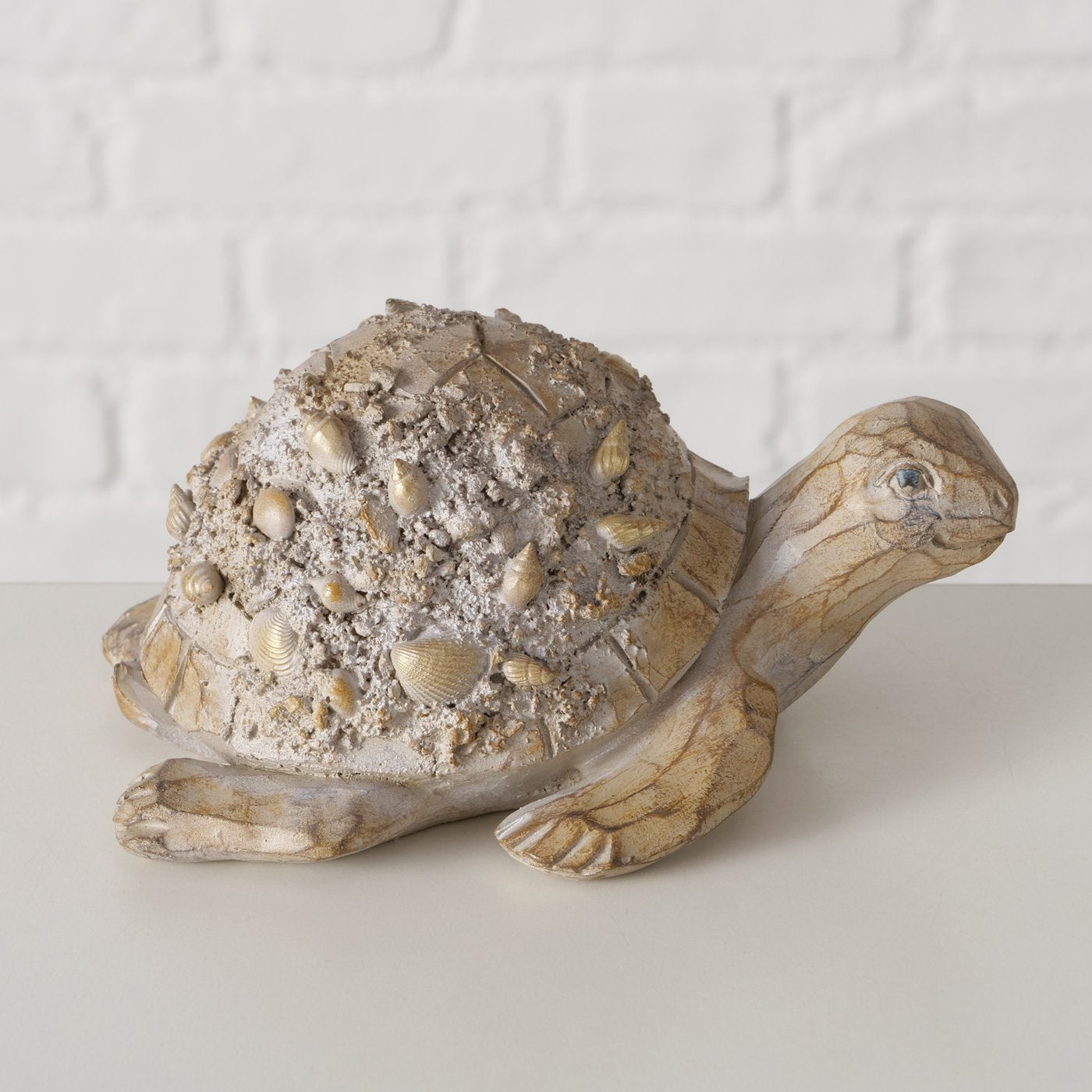 Figur Schildkröte " Elysia " aus Kunstharz - Braun von Boltze - Geschenk oder Dekoration Schildkröten