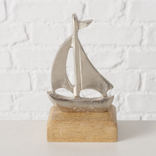Dekoaufsteller Boot " Shippy " aus Aluminium von Boltze - Maritime Dekoration Schiff Segelboot