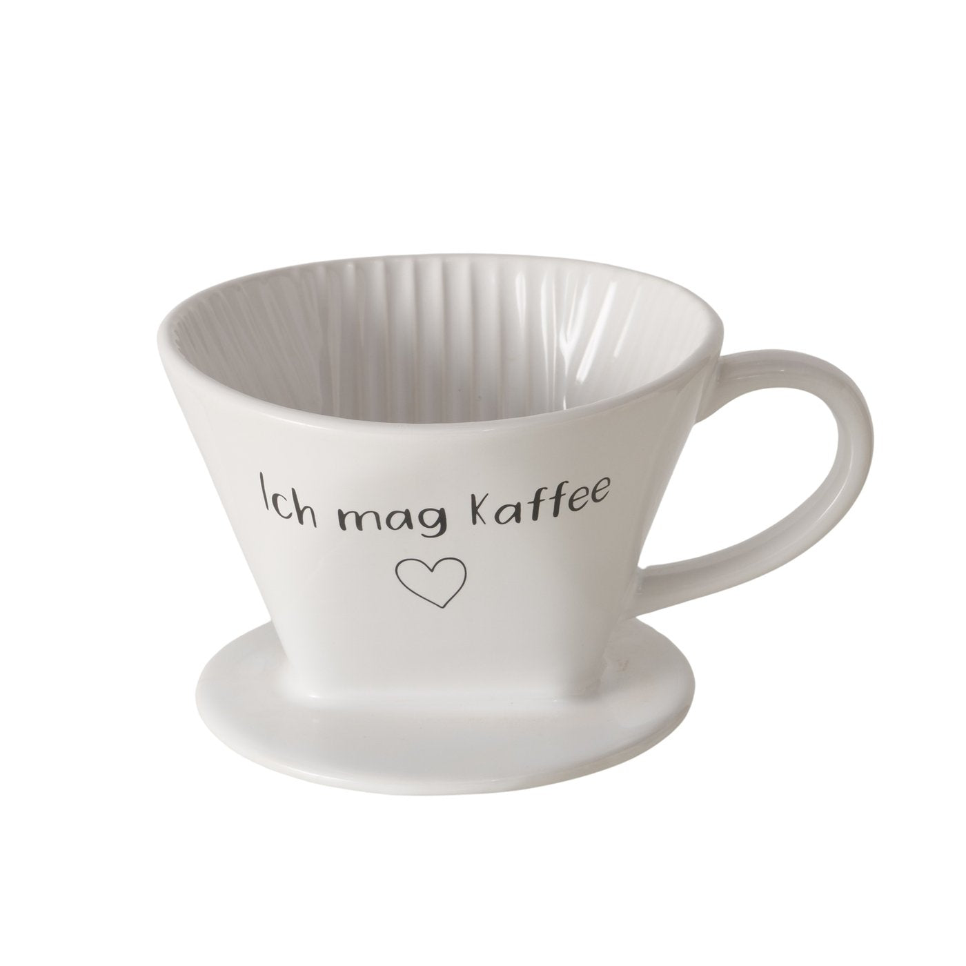 Kaffeefilter aus Keramik weiß "Ich mag Kaffee" von Boltze