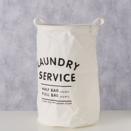 Wäschesack 47 Liter aus Baumwolle mit Aufschrift "Laundry Service" von Boltze