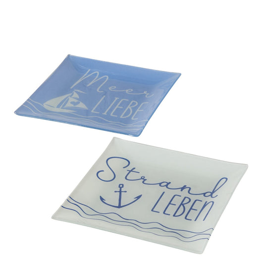 Servierplatte Sailor aus Glas, Meerliebe Strandleben von Boltze - Meer