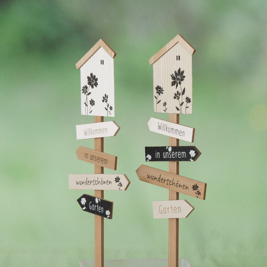 Gartenstab aus Holz "Willkommen in unserem Garten" 100 cm in zwei Varianten von Boltze