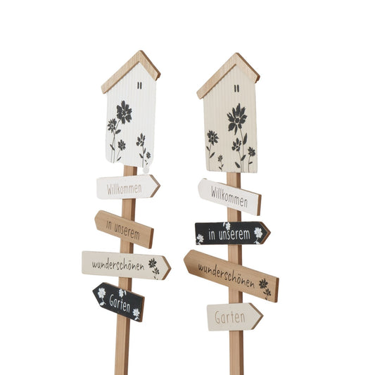 Gartenstab aus Holz "Willkommen in unserem Garten" 100 cm in zwei Varianten von Boltze