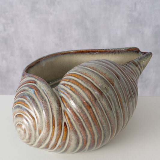 Maritime decorative shell "Skal" made of ceramic stoneware by Boltze - Maritime decoration beach sea eye-catcher