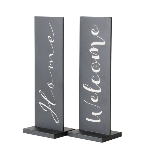 Outdoor-Dekosäule aus Metall "Home/Welcome" von Boltze - Garten Dekoration