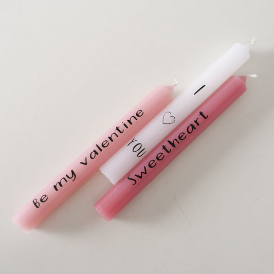 Taper candles to give away "Love" white/pink/rose by Boltze - Valentine's Day gift idea