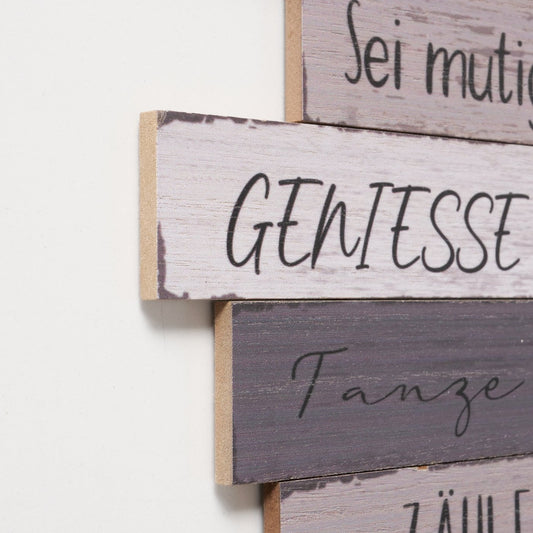 Aufhänger aus Holz mit Aufdruck "Dein Weg" von Boltze - Wanddekoration Spruch