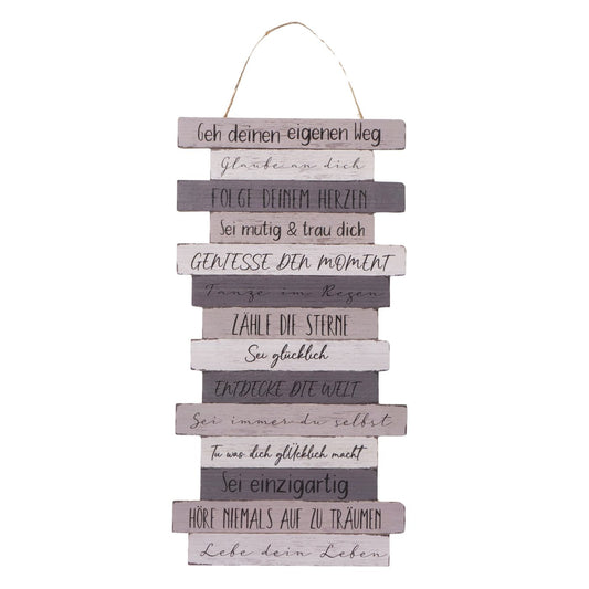 Aufhänger aus Holz mit Aufdruck "Dein Weg" von Boltze - Wanddekoration Spruch