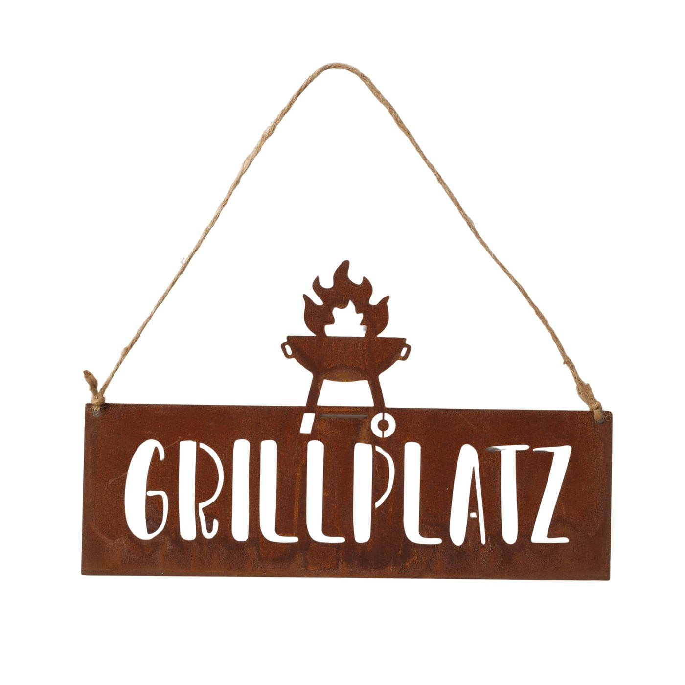 Aufhänger aus Metall "Grillplatz/Feuerstelle" von Boltze - Gartendekoration Grillen