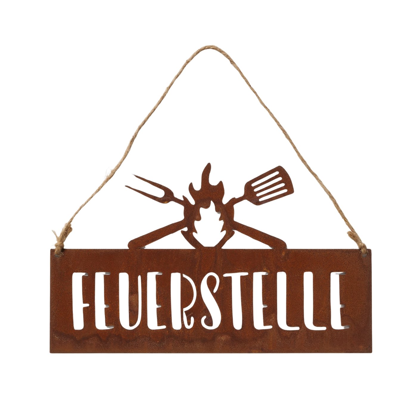 Aufhänger aus Metall "Grillplatz/Feuerstelle" von Boltze - Gartendekoration Grillen