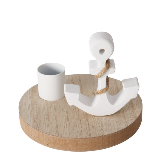 Candle holder "Sailor" anchor or boat white by Boltze - Maritime decoration
