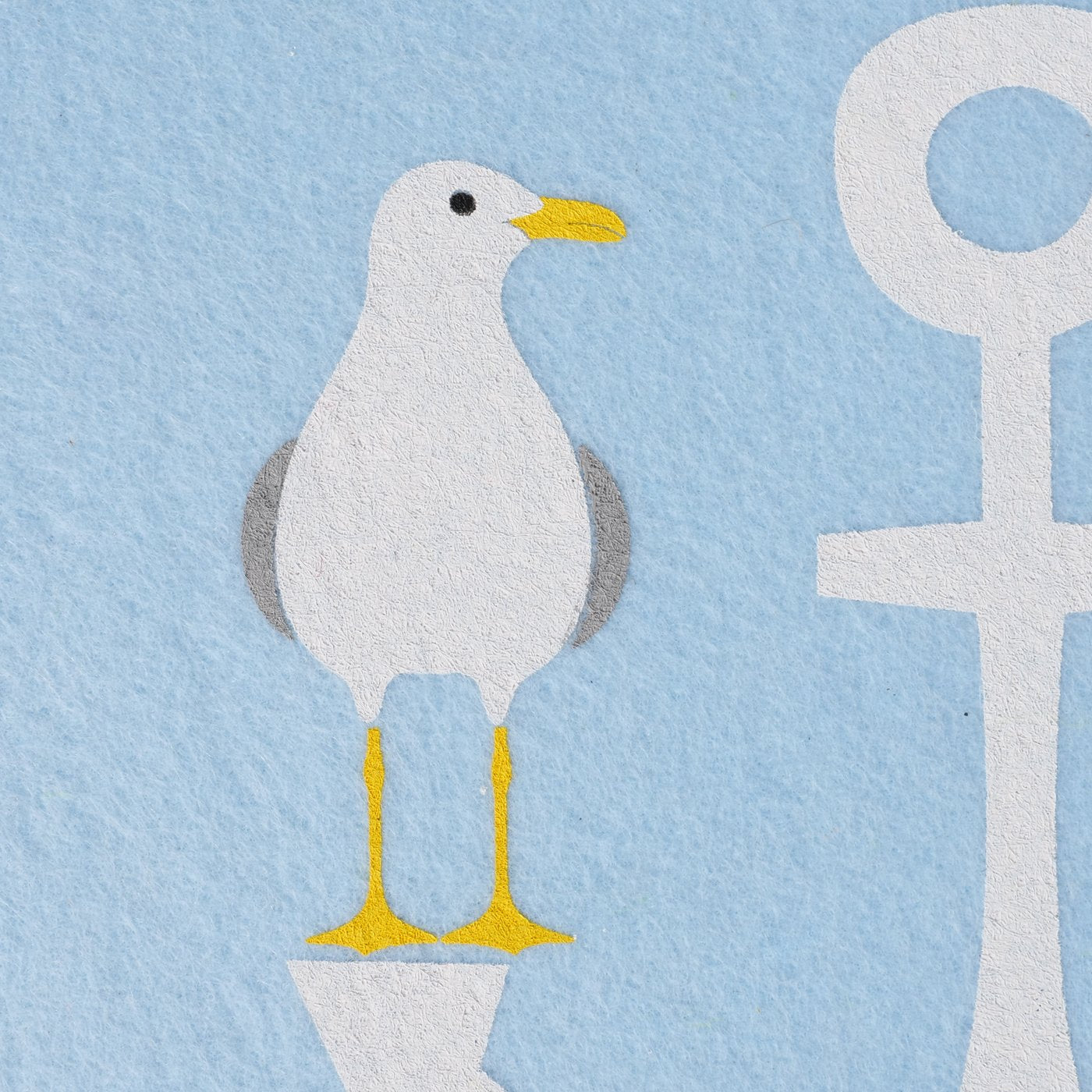 Nordisches Tischset Anker Möwe Hallig blau oder grau von Boltze - Schleswig-Holstein Geschenkidee