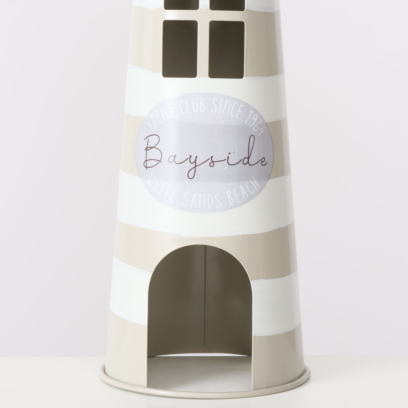 Maritime indoor lanterns made of metal, set of 2, lighthouse beige white - Maritime by Boltze