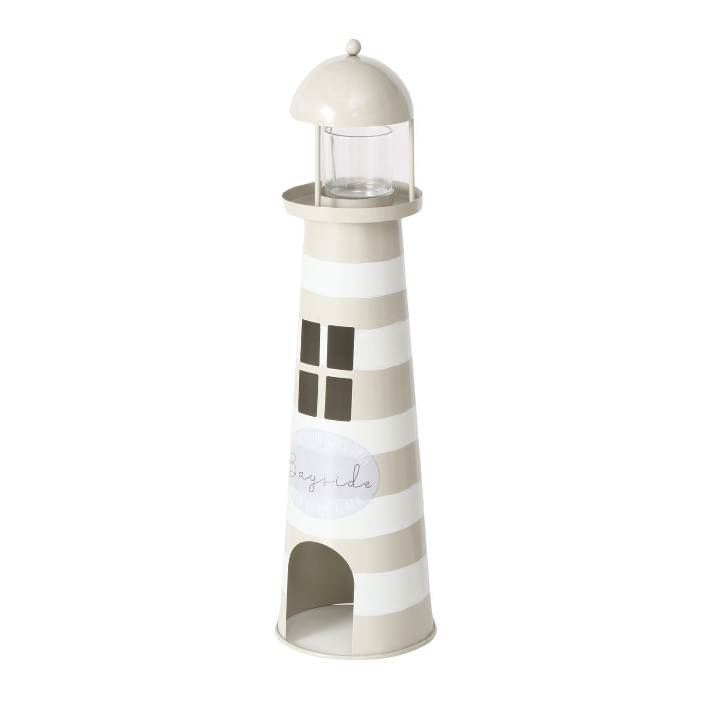 Maritime indoor lanterns made of metal, set of 2, lighthouse beige white - Maritime by Boltze