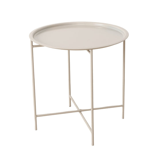Tabletttisch/Beistelltisch aus Metall schlicht beige 46 cm von Boltze