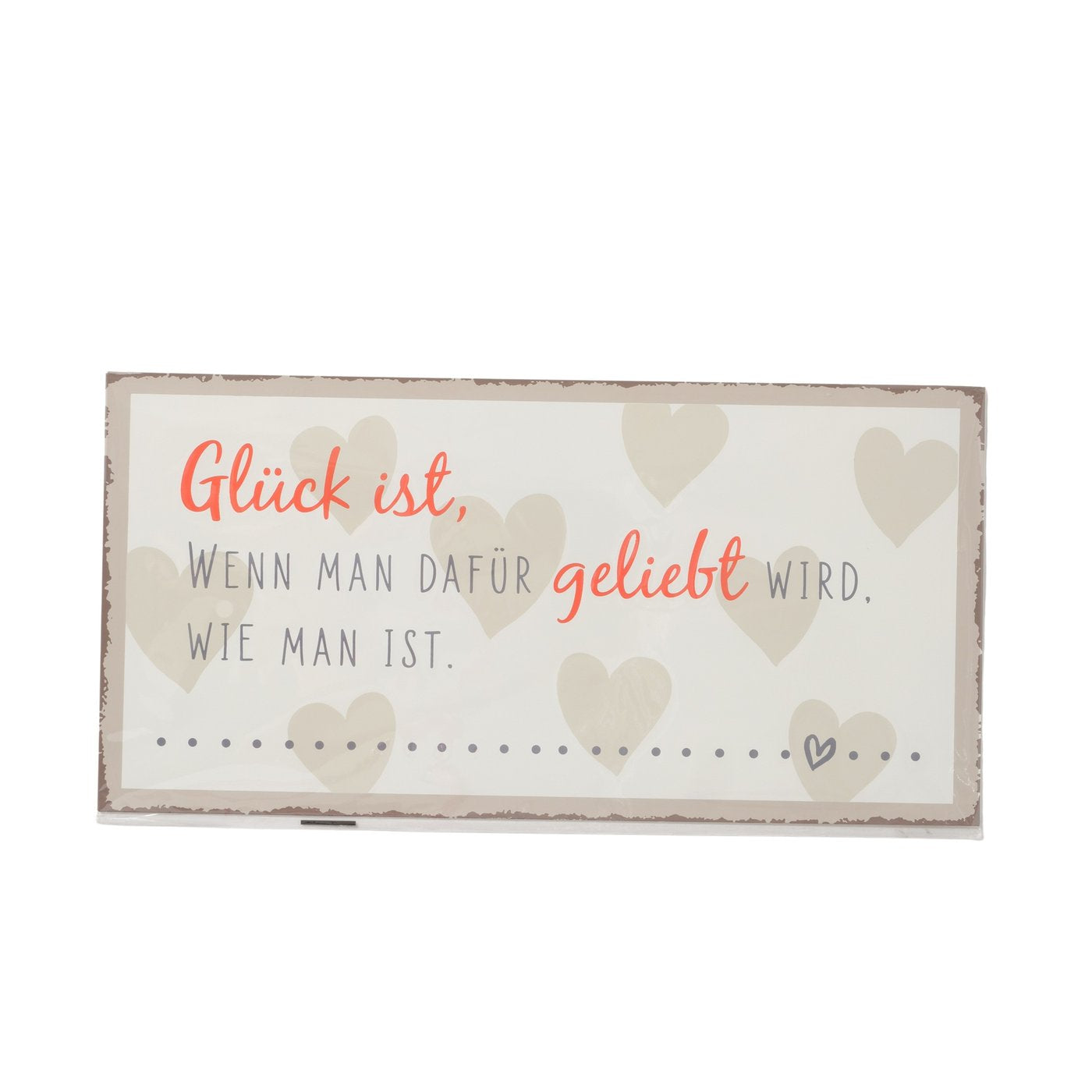 Bedruckte Schilder aus Metall "Glück" in drei Varianten von Boltze