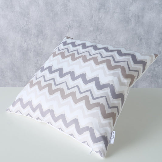 Kissen 45x45 cm mit Zickzackmuster beige/grau von Boltze Modernes Kissen