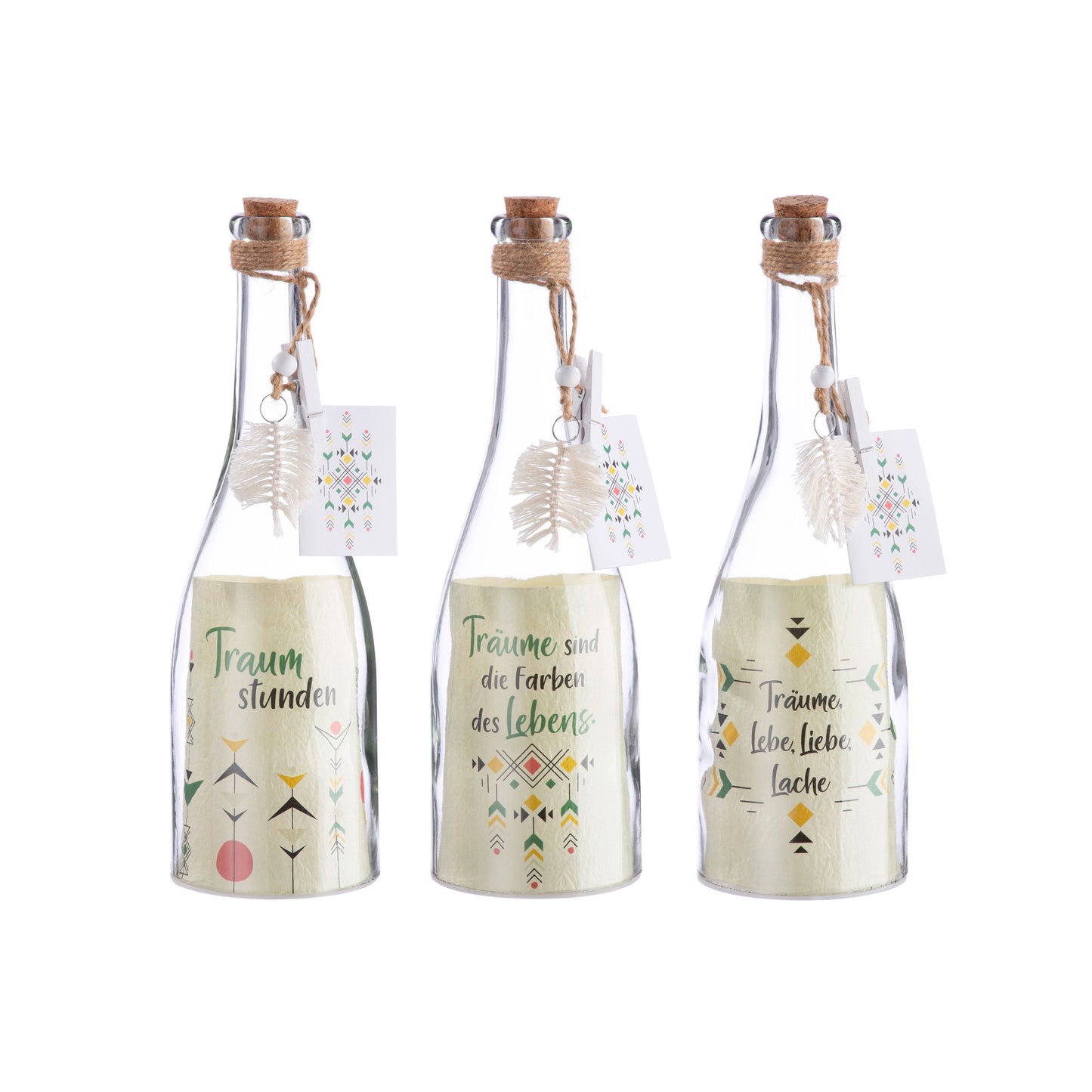 Flaschenpost Indio mit LED und Sprüchen von Gilde - Geschenk und Hingucker