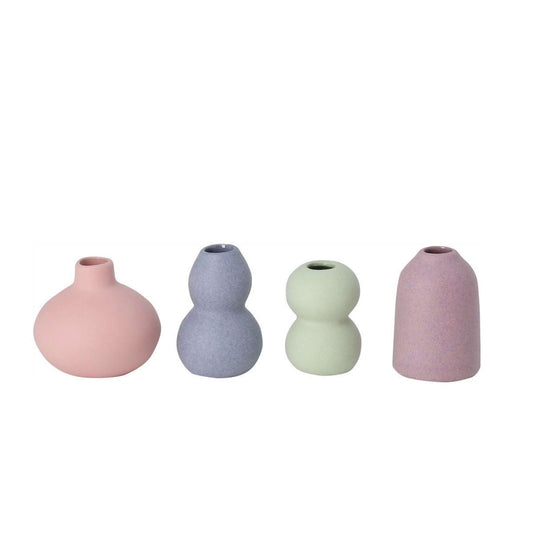 Minivasen aus Steinzeug 4er-Set Pastellfarben von räder design