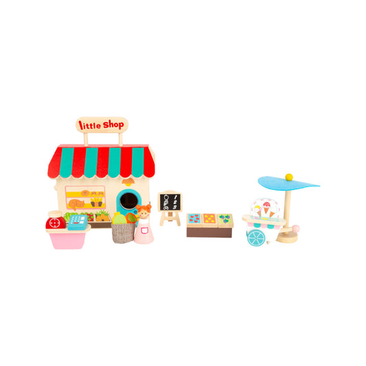 Tragbarer Einkaufsladen zum Aufklappen aus Holz von small foot