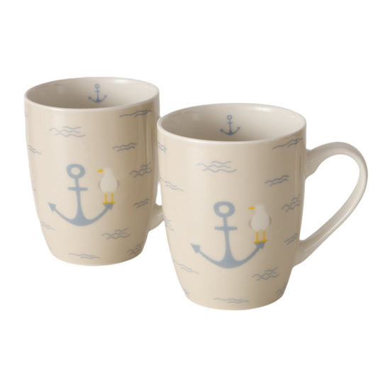 Maritime Mug Hallig 2 pieces by Boltze - North Sea gift Schleswig-Holstein - Set price