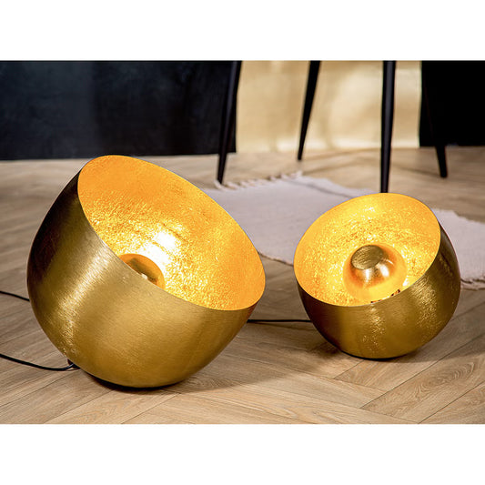 Bodenleuchte „Meteo“ von Gilde – Runde Metallleuchte in Goldoptik Ø 25,5 cm