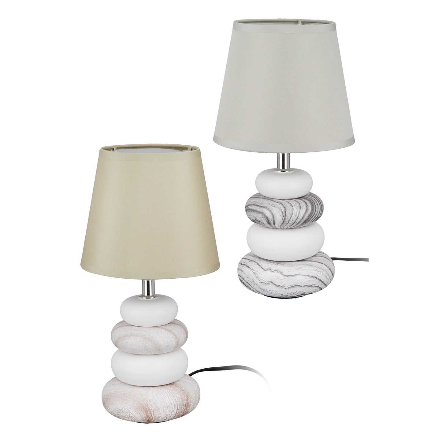 Tischleuchte " Stone " aus Keramik von Gilde - Lampe Stein Steinlampe