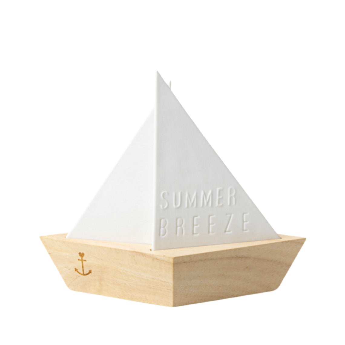 Maritime tealight holder boat made of porcelain and wood "Summer Brezen" by räder design