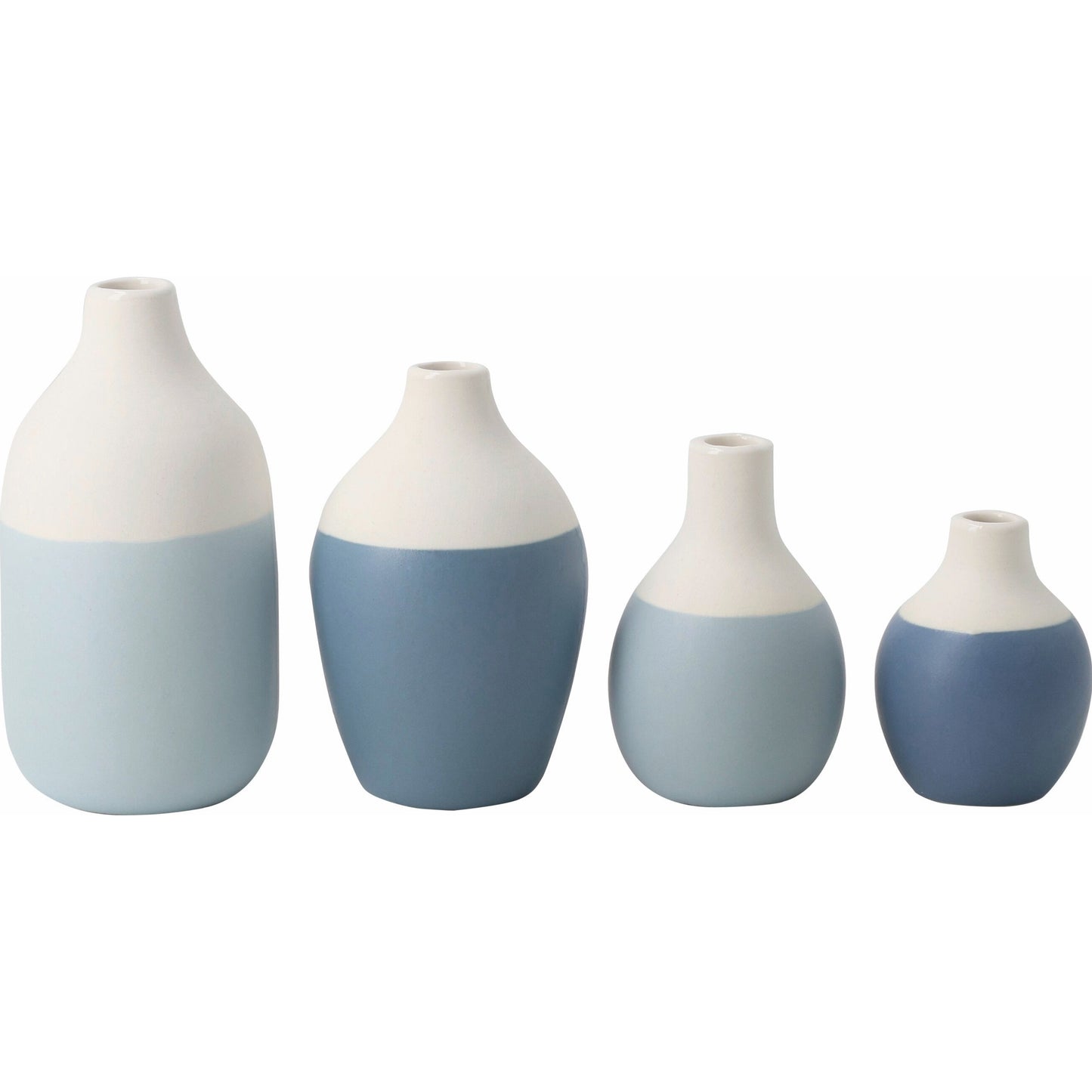 Mini-Flaschenvasen 4er-Set blau von räder design