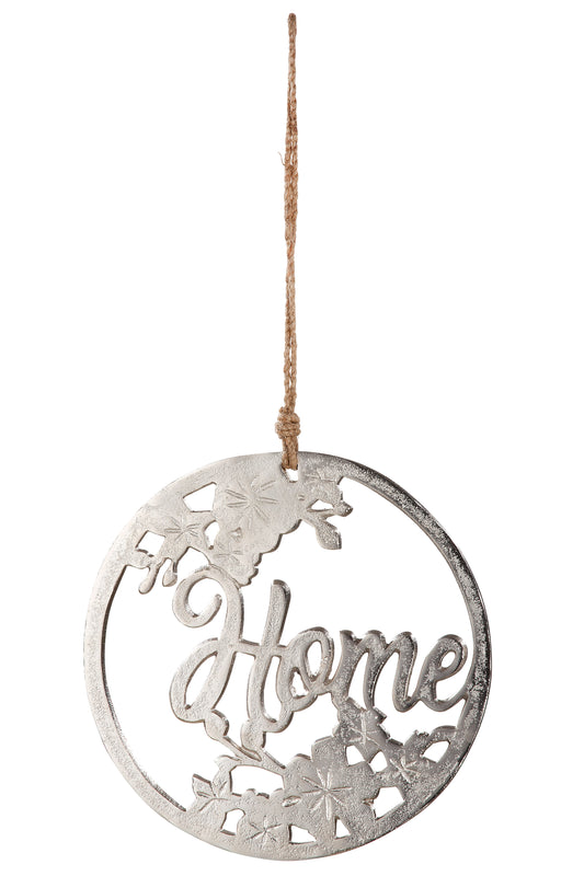 Hänger rund Home / Lebe Liebe Lache aus Aluminium von Gilde - Mitbringsel Dekoration