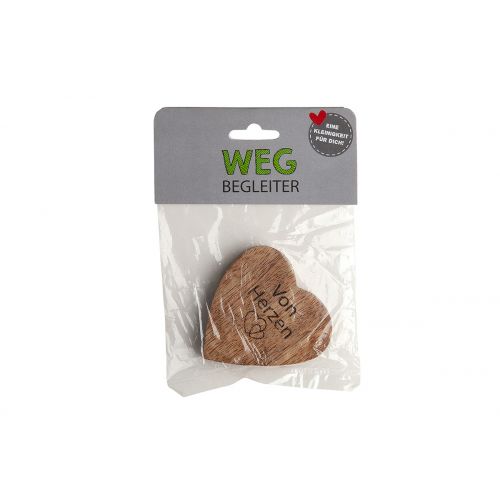 Hand flatterer small heart made of mango wood from Gilde Holzherz Mitbringsel