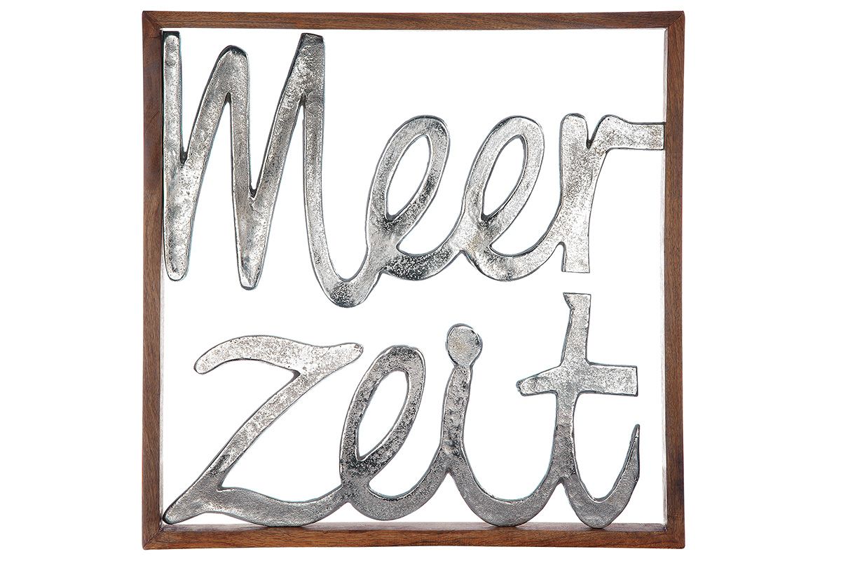 Wandrelief Wandbild Bild Meerzeit aus Mangoholz und Aluminium von Gilde