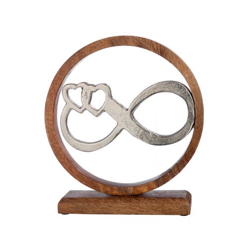 Standrelief Aufsteller Figur rund Unendlichkeit aus Mangoholz von Gilde