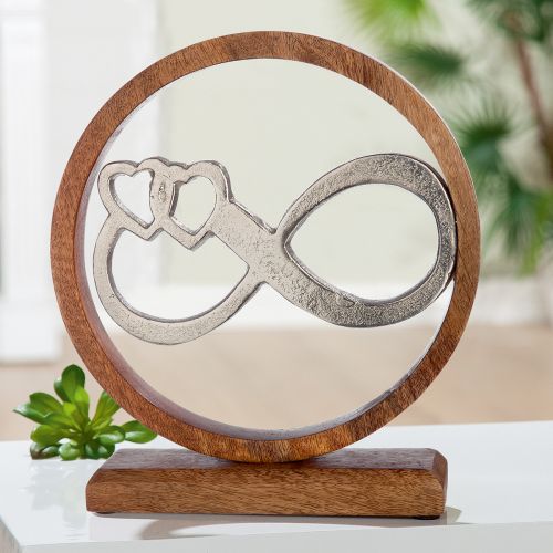 Standrelief Aufsteller Figur rund Unendlichkeit aus Mangoholz von Gilde