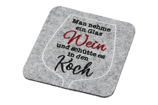 Untersetzer Wein Weinfest aus Filz von Gilde - Wein Mitbringsel Geschenk - Spruch nach Wahl