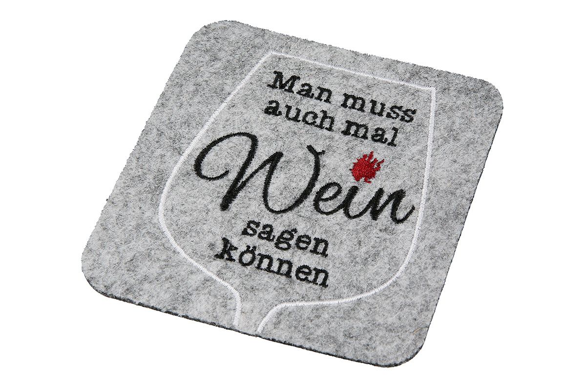 Untersetzer Wein Weinfest aus Filz von Gilde - Wein Mitbringsel Geschenk - Spruch nach Wahl