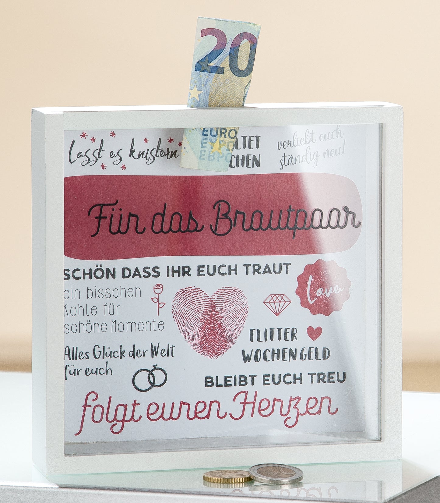 Spardose quadratisch Für das Brautpaar von Gilde - Hochzeit Geschenkidee
