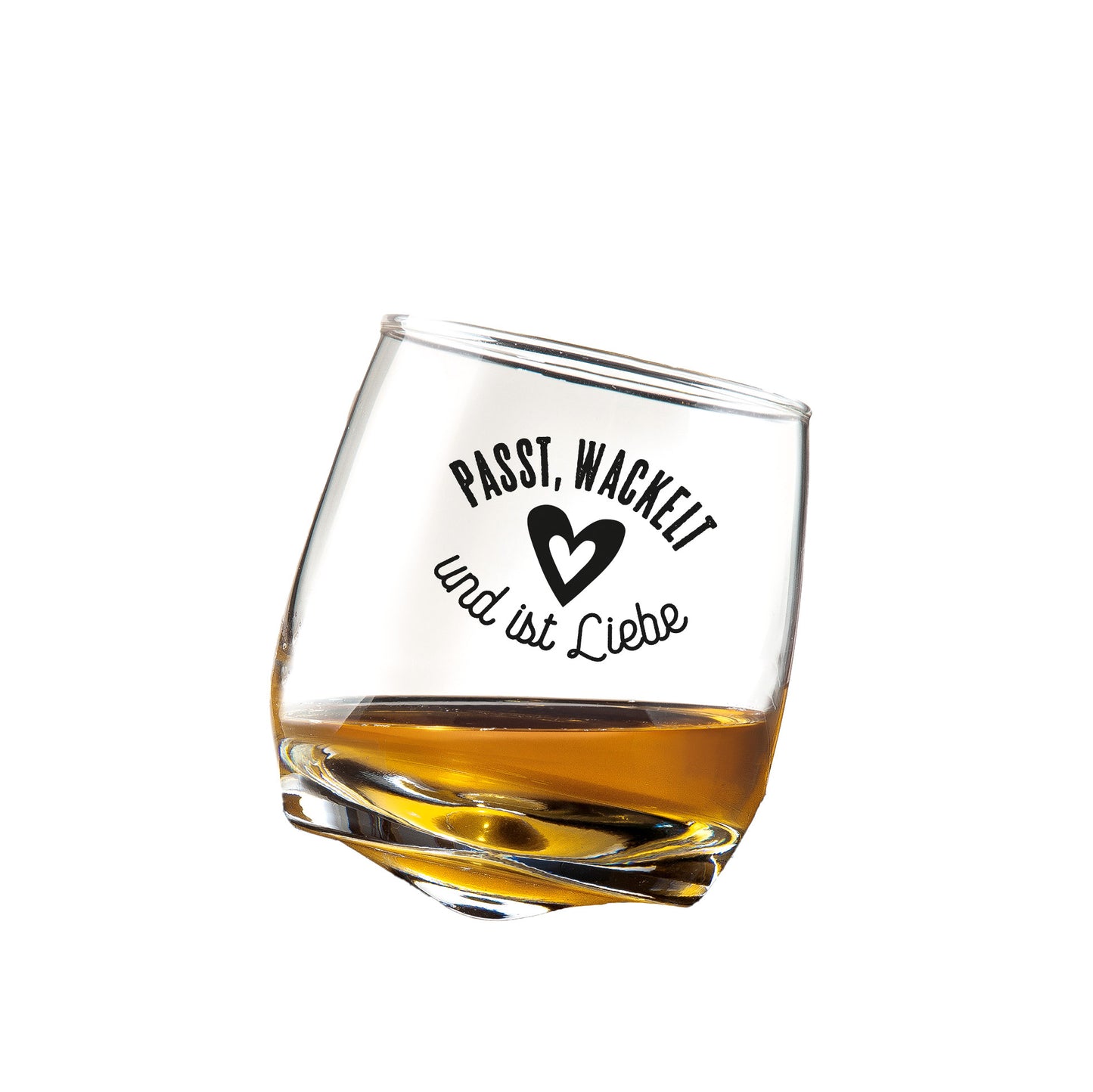 Wackelglas " Passt wackelt und ist Liebe " 2er-Set im Geschenkkarton von Gilde