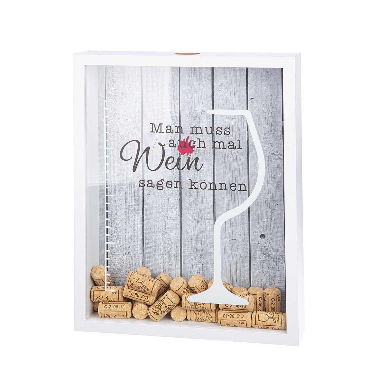 Weinkorken Box mit Spruch von Gilde - Geschenk Wein Man muss auch mal Wein