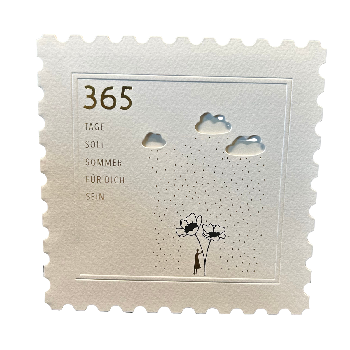 Karte Briefmarke „365 Tage soll Sommer für dich sein“ mit Umschlag von räder design